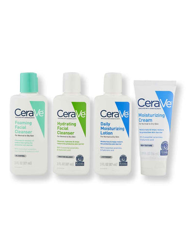 CeraVe CeraVe Moisturizing Cream 1.89 oz, Moisturizing Lotion 3 oz, Foaming Facial Cleanser 3 oz & Hydrating Cleanser 3 oz Skin Care Kits 