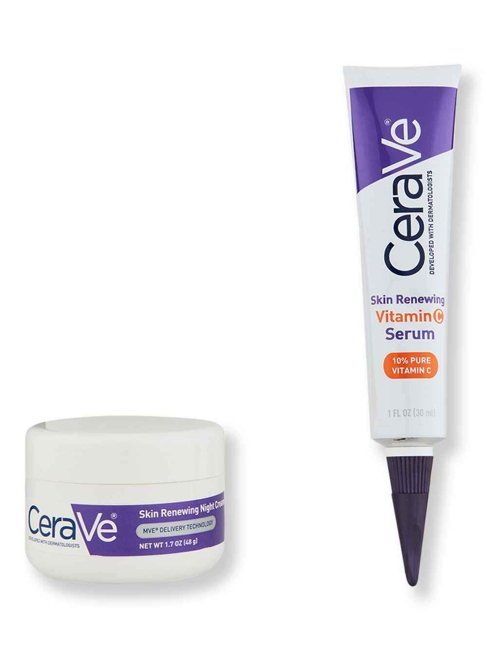 CeraVe CeraVe Skin Renewing Night Cream 1.7 oz & Vitamin C Serum 1 oz Skin Care Kits 