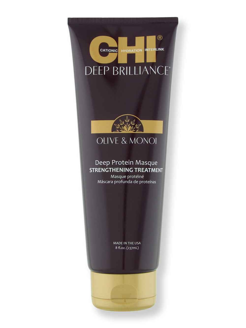 CHI CHI Deep Brilliance Olive & Monoi Deep Protein Masque Strengthening Treatment 8 fl oz Hair Masques 