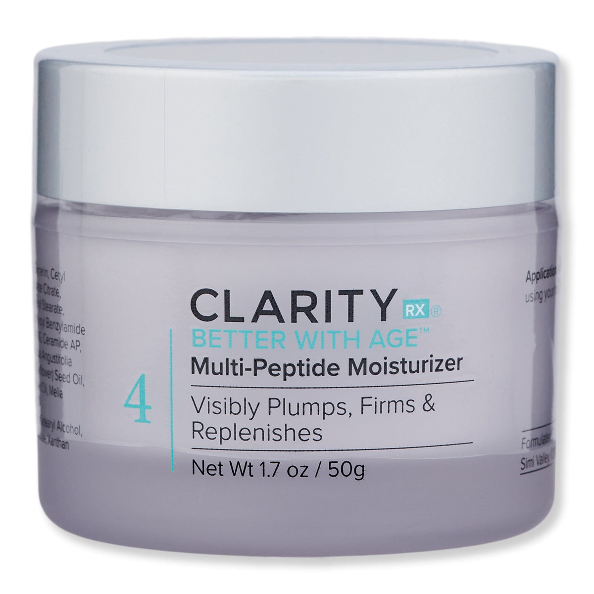 ClarityRx ClarityRx Better With Age Multi-Peptide Moisturizer Face Moisturizers 1.7 oz 