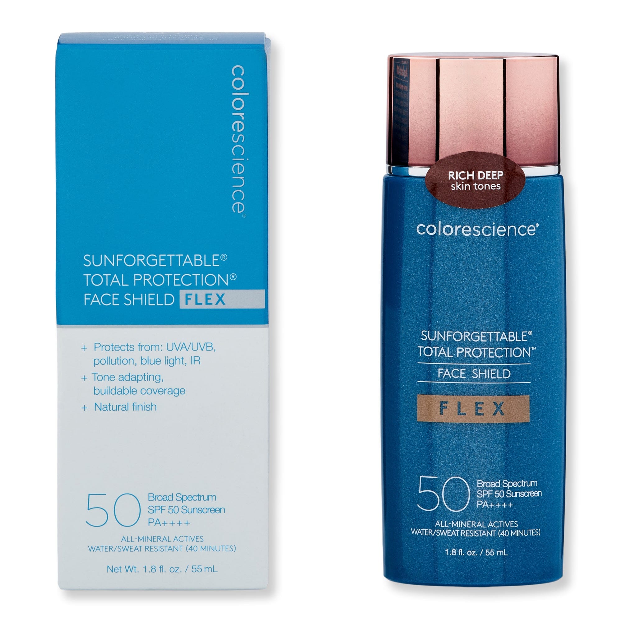 Colorescience Colorescience Sunforgettable Total Protection Face Shield Flex SPF 50 1.8 fl oz Rich Deep Face Sunscreens 