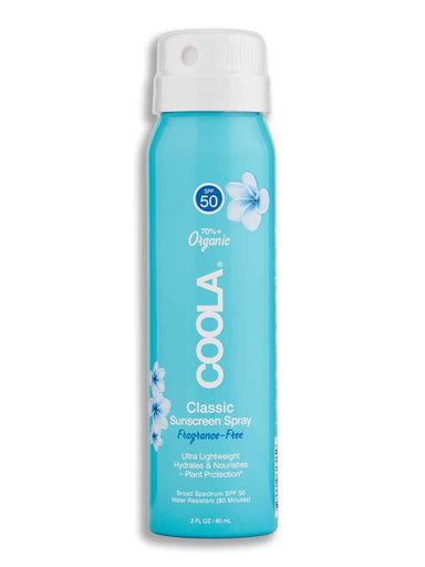 Coola Coola Classic Body Organic Sunscreen Spray SPF 50 Fragrance Free 2 oz Body Sunscreens 