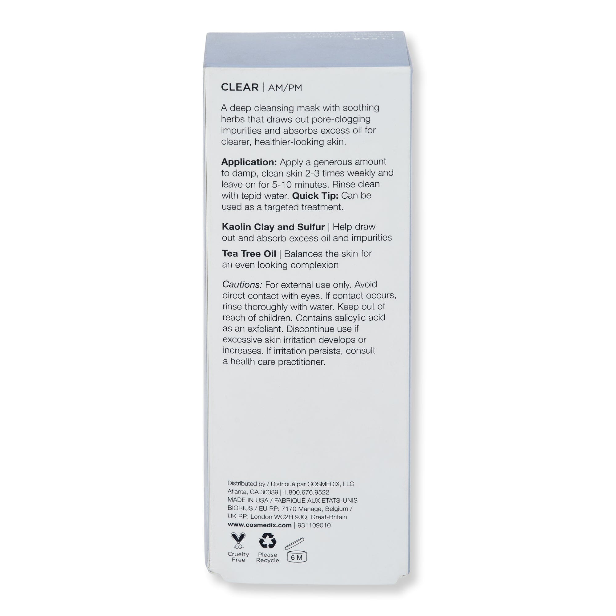 Cosmedix Cosmedix Clear Deep Cleansing Mask Face Masks 