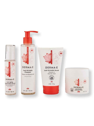 Derma E Derma E Anti-Wrinkle Renewal Cream 4oz, Cleanser 6oz, Scrub 4oz, & Anti-Aging Regenerative Serum 2oz Skin Care Kits 