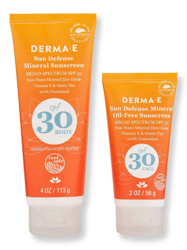 Derma E Derma E Natural Mineral Sunscreen SPF 30 Body 4 oz & Natural Mineral Sunscreen SPF 30 Face 2 oz Body Sunscreens 