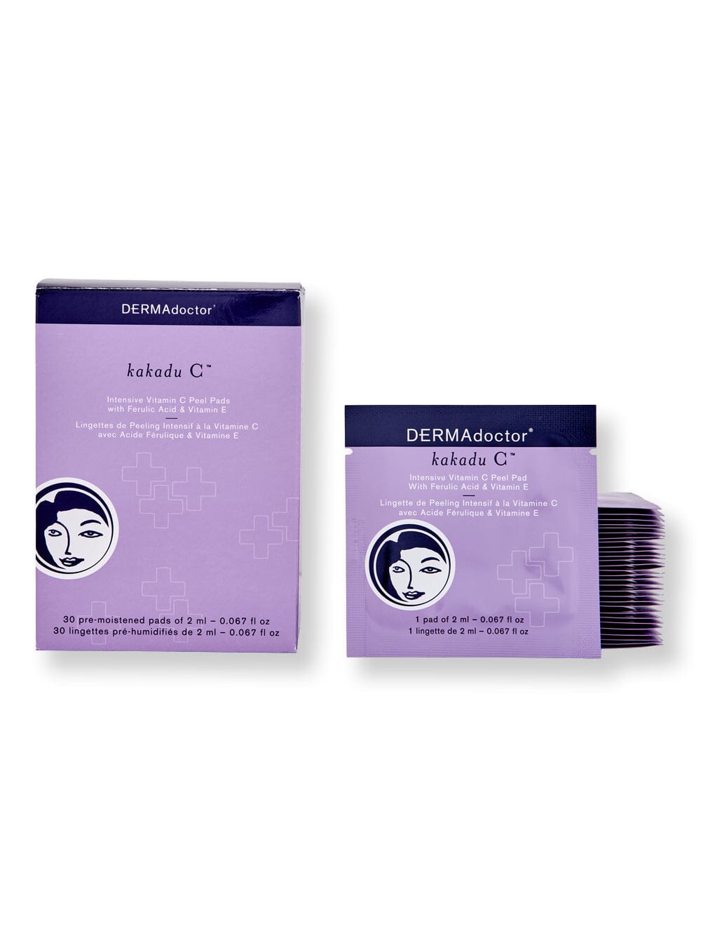 DermaDoctor DermaDoctor Kakadu C Intensive Vitamin C Peel Pads with Ferulic Acid & Vitamin E Exfoliators & Peels 0.06 oz / 2 ml 30 Ct 
