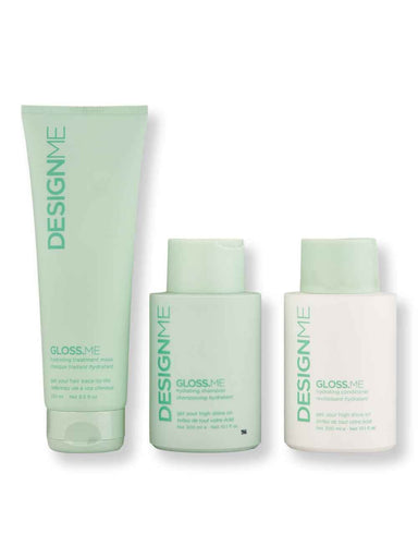 Design.me Design.me Gloss Me Hydrating Shampoo & Conditioner 10.1 oz + Hydrating Treatment Mask 8.4 oz Hair Care Value Sets 