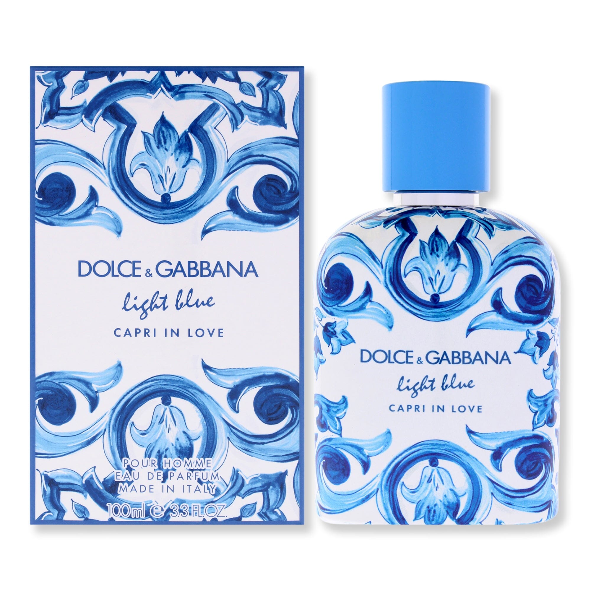 Dolce & Gabbana Dolce & Gabbana Light Blue Capri In Love Eau de Parfum Spray For Men Perfume 3.3 oz 
