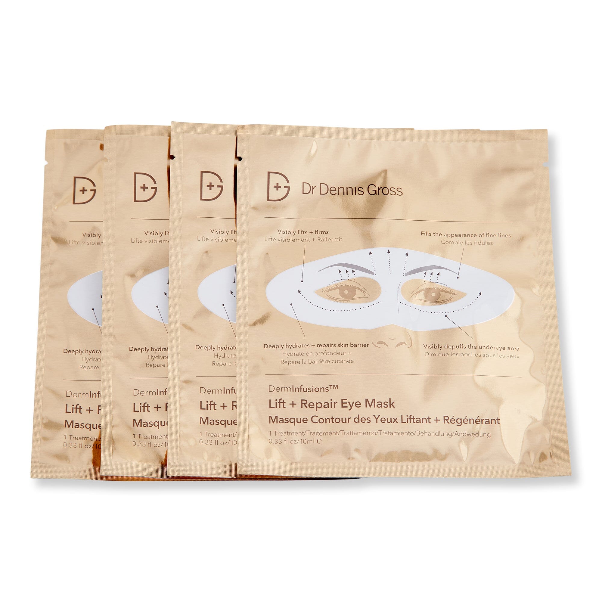 Dr. Dennis Gross Dr. Dennis Gross DermInfusions Lift + Repair Eye Mask Face Masks 4 Ct 
