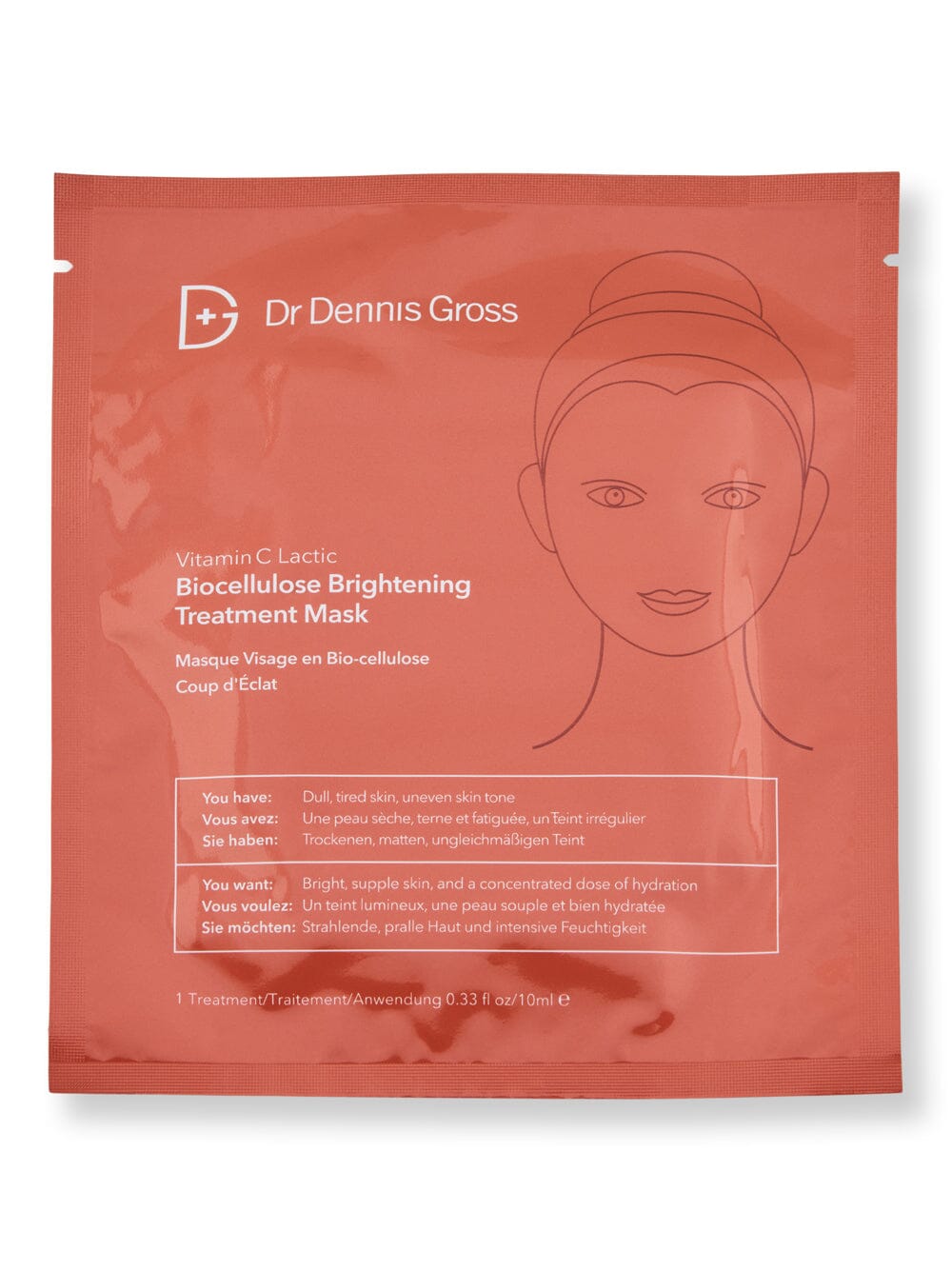 Dr. Dennis Gross Dr. Dennis Gross Vitamin C Lactic Biocellulose Brightening Treatment Mask Face Masks 1 Ct 