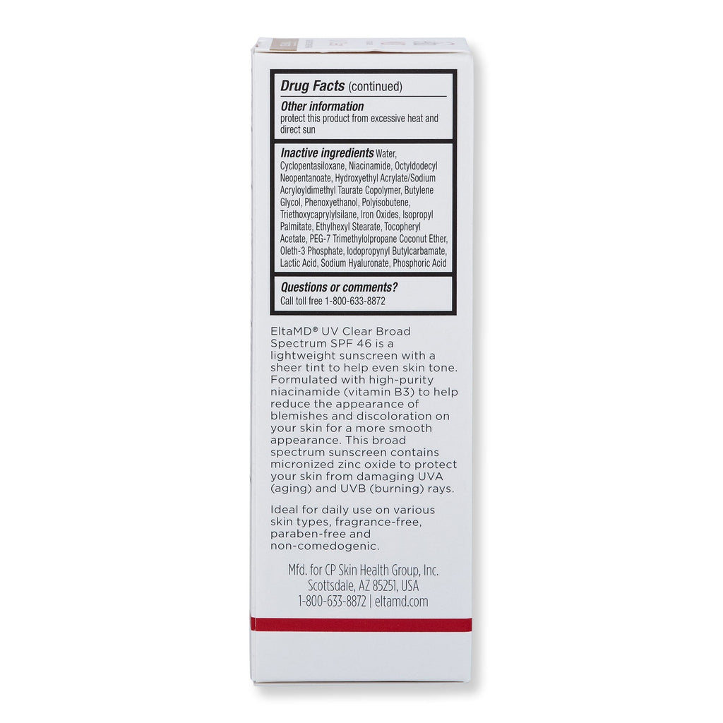 EltaMD EltaMD UV Clear Tinted Broad-Spectrum SPF 46 Face Sunscreens 