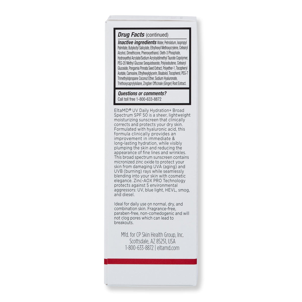 EltaMD EltaMD UV Daily Hydration+ SPF 50 Face Moisturizers 