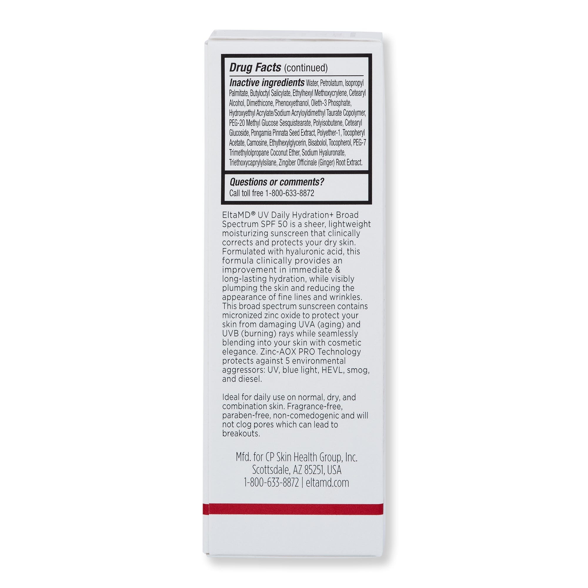 EltaMD EltaMD UV Daily Hydration+ SPF 50 Face Moisturizers 