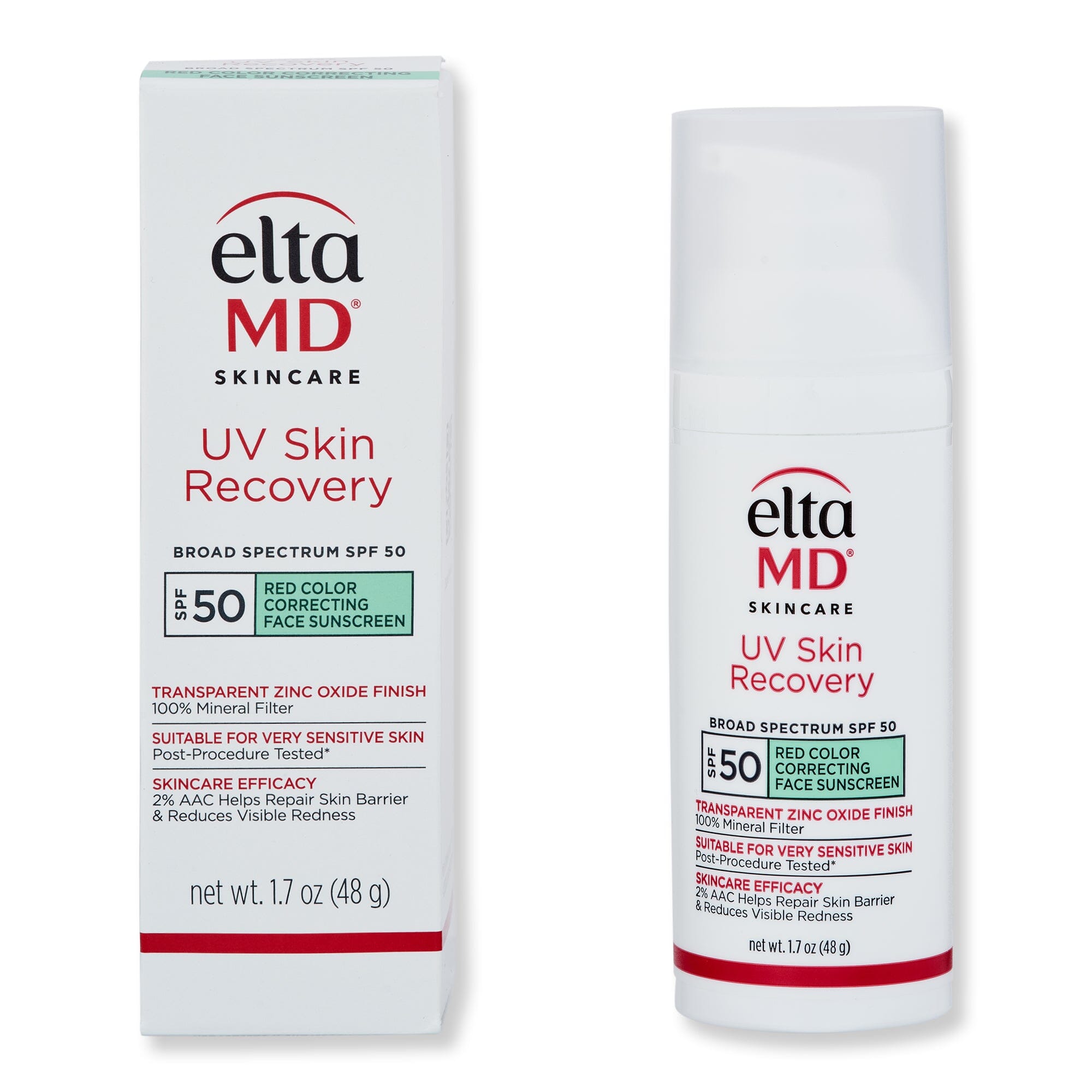 EltaMD EltaMD UV Skin Recovery Red Color Correcting Green Tint Broad Spectrum SPF 50 Face Sunscreens 