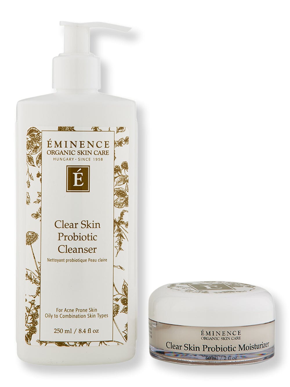 Eminence Eminence Clear Skin Probiotic Cleanser 8.4 oz & Clear Skin Probiotic Moisturizer 2 oz Skin Care Kits 