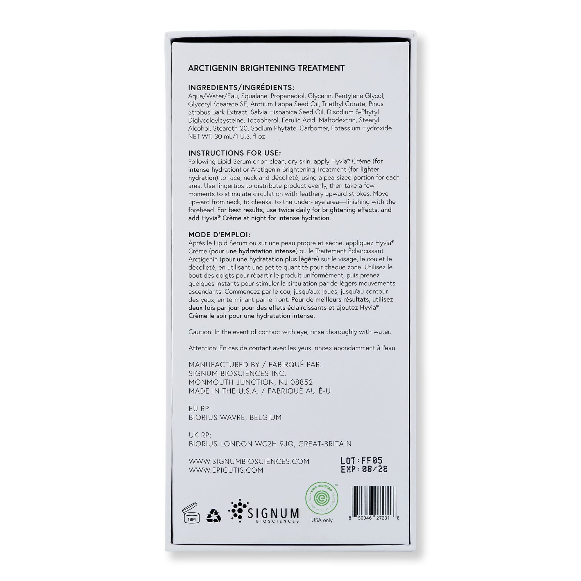 Epicutis Epicutis Arctigenin Brightening Treatment Skin Care Treatments 