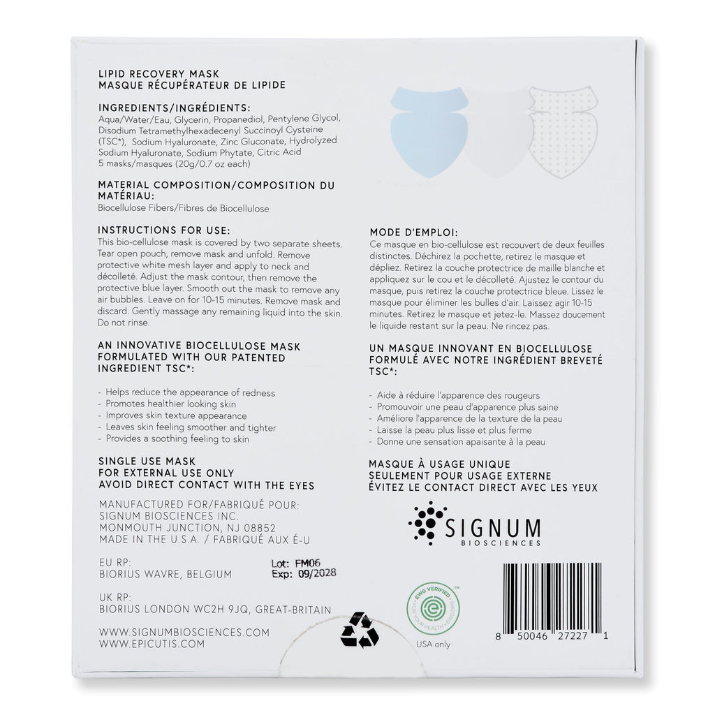 Epicutis Epicutis Lipid Recovery Mask for Neck + Decollete Face Masks 