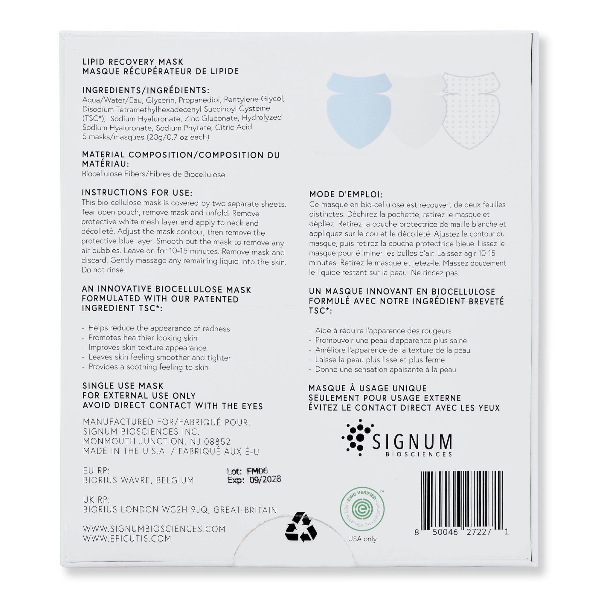 Epicutis Epicutis Lipid Recovery Mask for Neck + Decollete Face Masks 