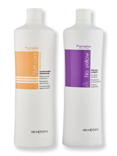 Fanola Fanola No Yellow Shampoo & Nutri Care Conditioner 1000 ml Hair Care Value Sets 