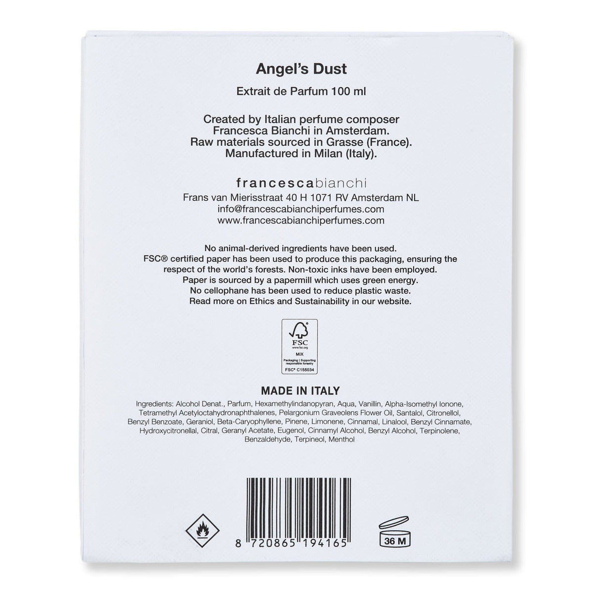 Francesca Bianchi Francesca Bianchi Angel's Dust Extrait de Parfum Perfume 
