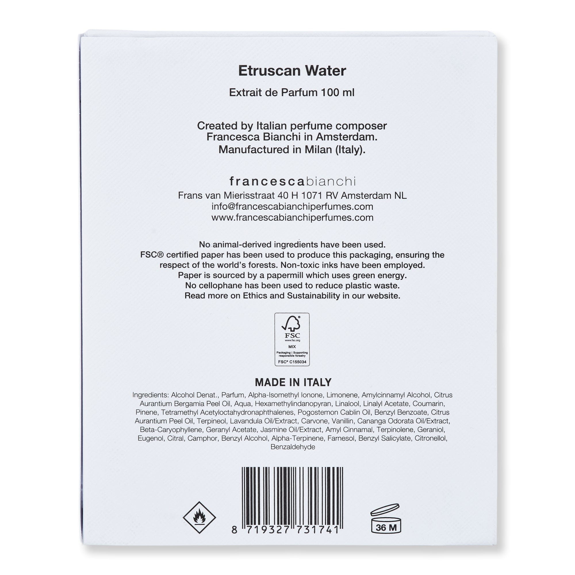 Francesca Bianchi Francesca Bianchi Etruscan Water Extrait de Parfum Perfume 