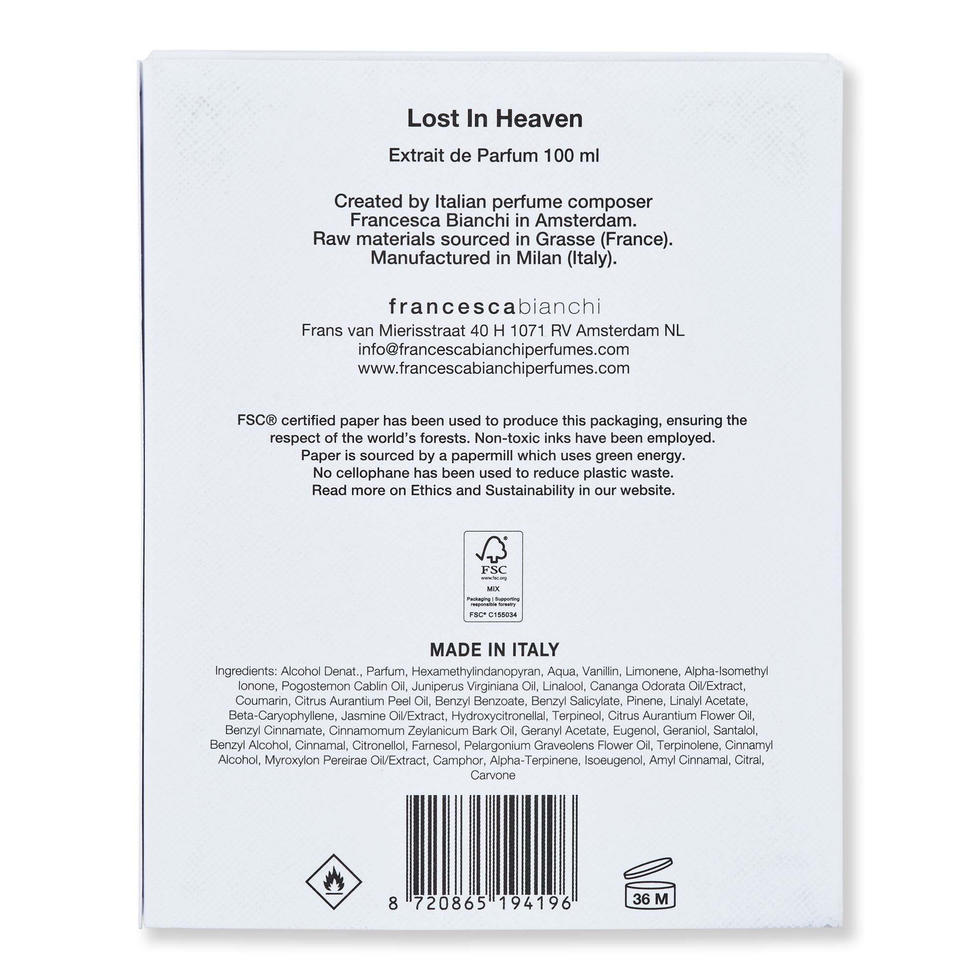 Francesca Bianchi Francesca Bianchi Lost In Heaven Extrait de Parfum Perfume 