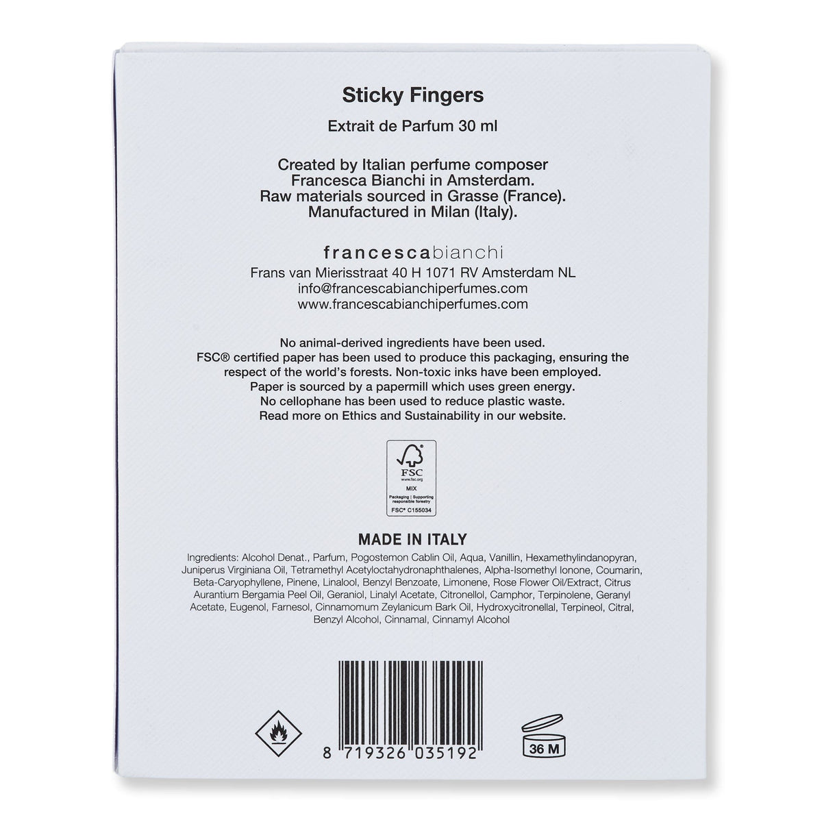 Francesca Bianchi Francesca Bianchi Sticky Fingers Extrait de Parfum Perfume 