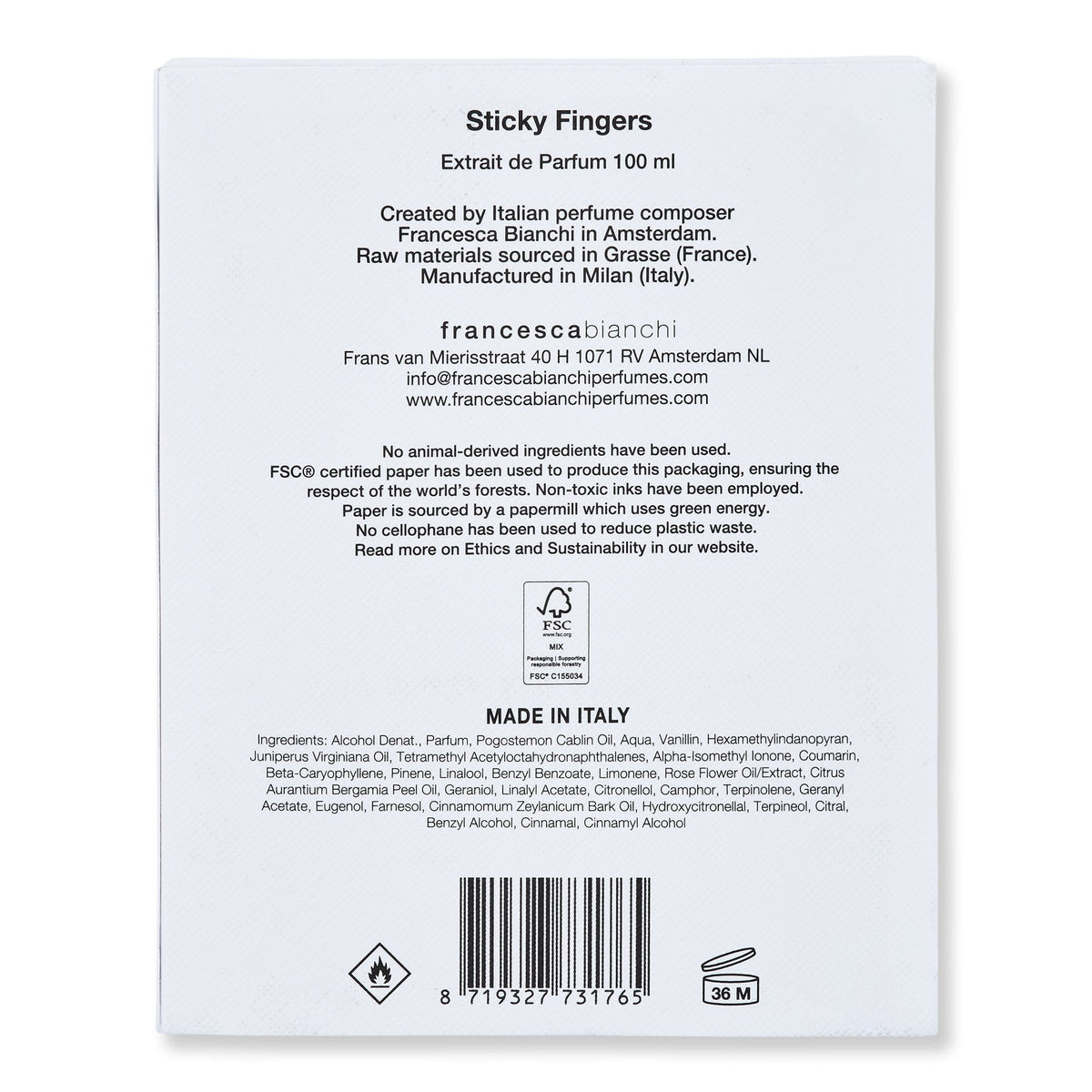 Francesca Bianchi Francesca Bianchi Sticky Fingers Extrait de Parfum Perfume 