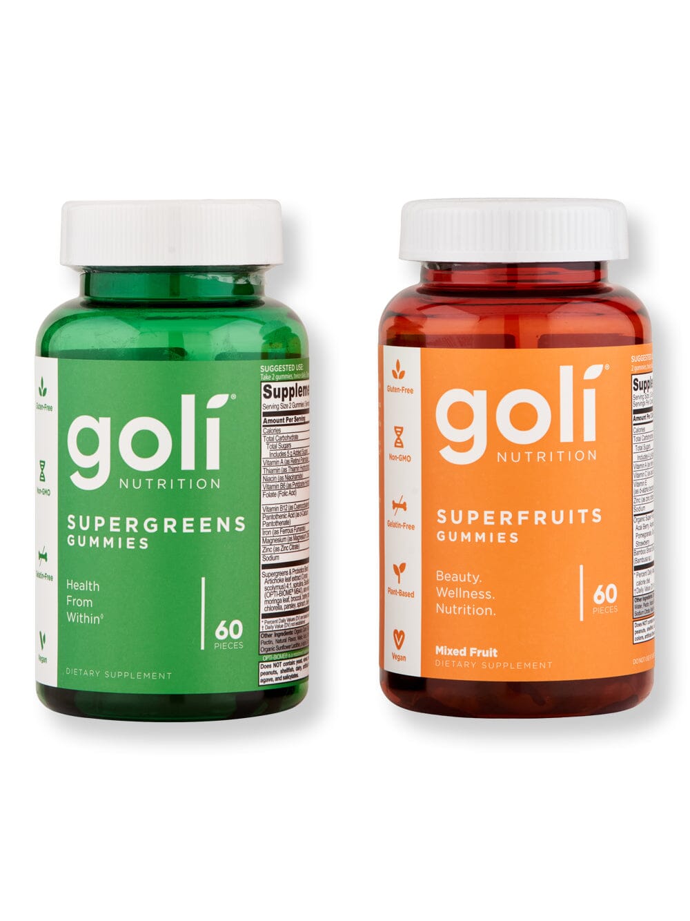 Goli Nutrition Goli Nutrition Super Fruits Gummies 60 Ct & Supergreens Gummies 60 Ct Wellness Supplements 