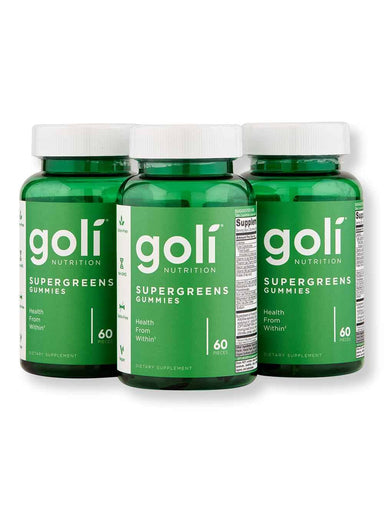 Goli Nutrition Goli Nutrition Supergreens Gummies 60 Ct Pack of 3 Wellness Supplements 
