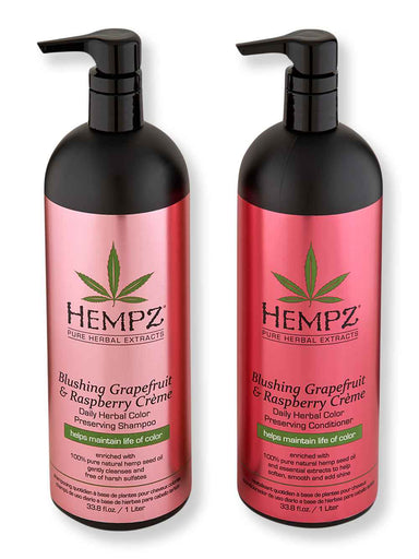 Hempz Hempz Blushing Grapefruit & Raspberry Creme Color-Preserving Shampoo & Conditioner 1 L Hair Care Value Sets 