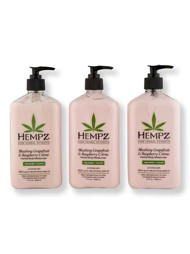 Hempz Hempz Blushing Grapefruit & Raspberry Creme Herbal Body Moisturizer 3 Ct 17 oz Body Lotions & Oils 