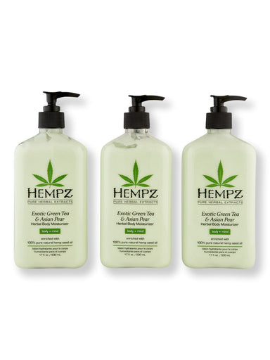 Hempz Hempz Exotic Green Tea & Asian Pear Herbal Body Moisturizer 3 Ct 17 oz Body Lotions & Oils 