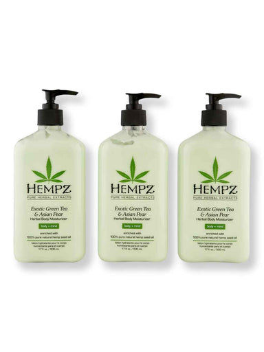 Hempz Hempz Exotic Green Tea & Asian Pear Herbal Body Moisturizer 3 Ct 17 oz Body Lotions & Oils 