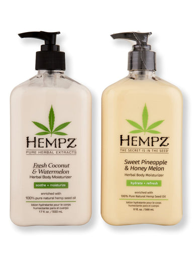 Hempz Hempz Fresh Coconut & Watermelon Herbal Body Moisturizer 17oz & Sweet Pineapple & Honey Melon Herbal Body Moisturizer 17oz Body Lotions & Oils 