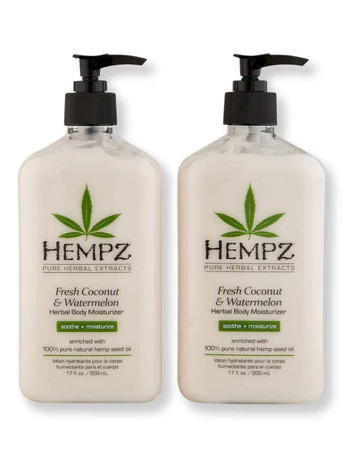 Hempz Hempz Fresh Coconut & Watermelon Herbal Body Moisturizer 2 Ct 17 oz Body Lotions & Oils 