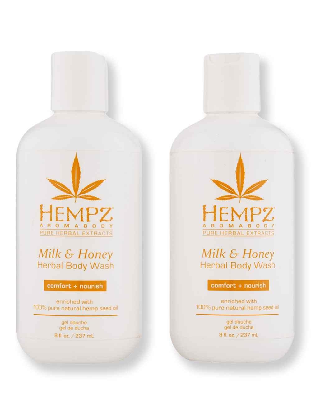 Hempz Hempz Milk & Honey Herbal Body Wash 2 Ct 8 oz Shower Gels & Body Washes 