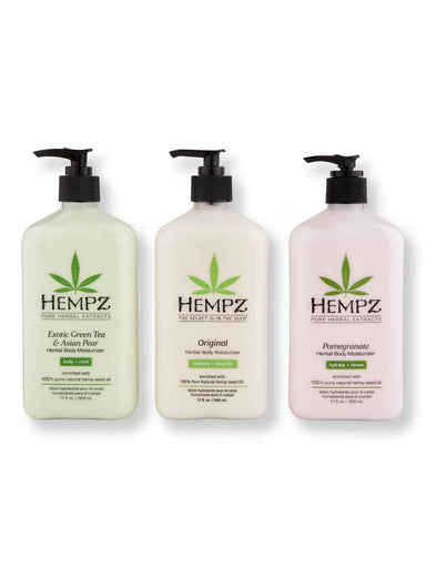 Hempz Hempz Original Herbal Body Moisturizer 17oz, Exotic Green Tea & Asian Pear Herbal Body Moisturizer 17oz, & Pomegranate Herbal Body Moisturizer 17oz Body Lotions & Oils 