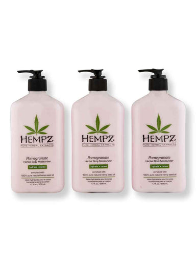 Hempz Hempz Pomegranate Herbal Body Moisturizer 3 Ct 17 oz Body Lotions & Oils 