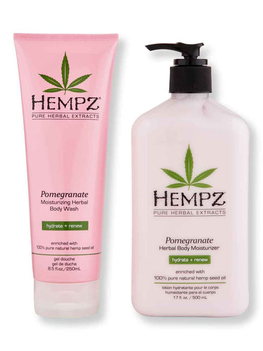 Hempz Hempz Pomegranate Herbal Body Wash 8.5 oz & Pomegranate Herbal Body Moisturizer 17 oz Bath & Body Sets 