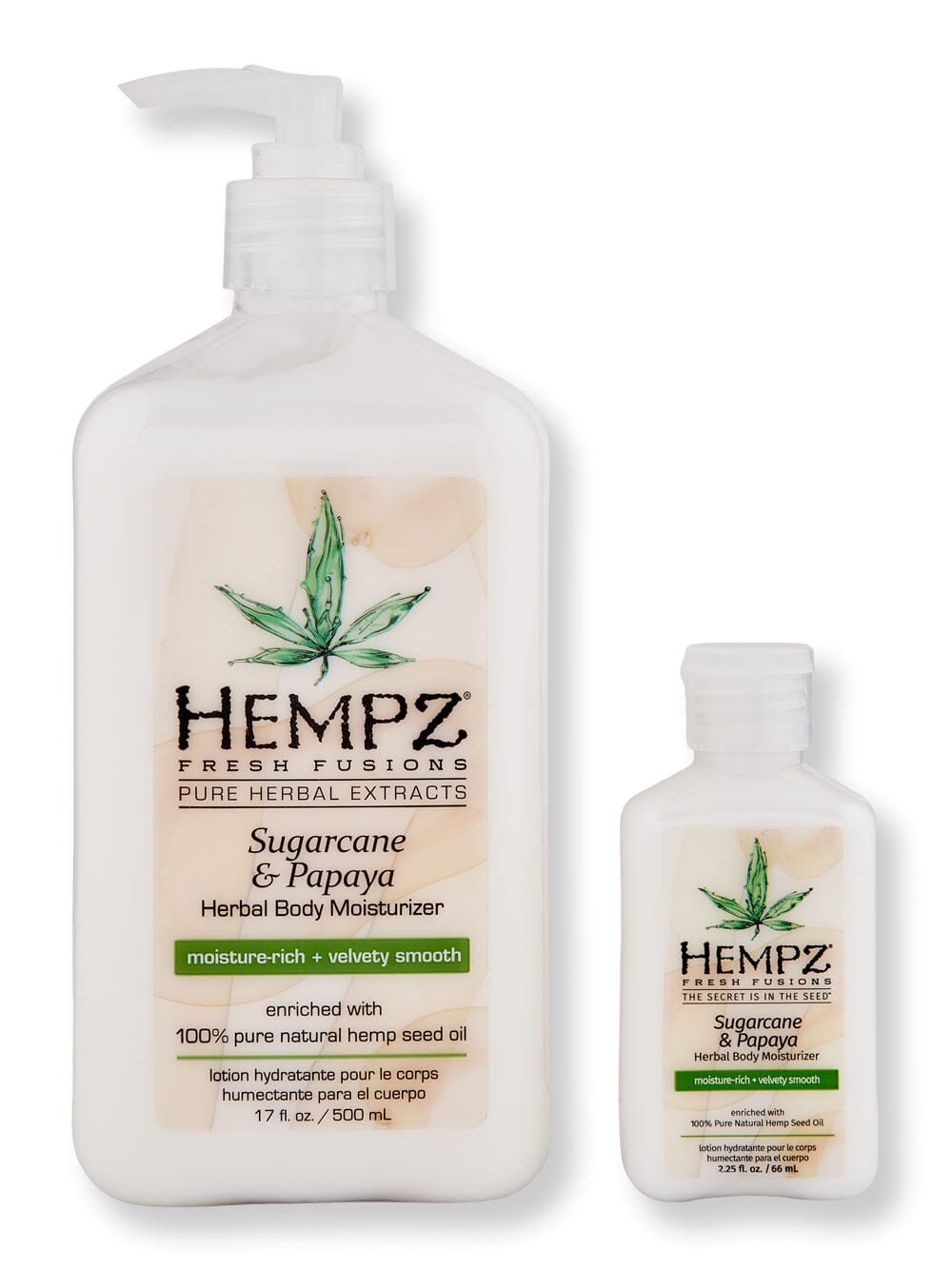 Hempz Hempz Sugarcane & Papaya Herbal Body Moisturizer 17 oz & 2.25 oz Body Lotions & Oils 