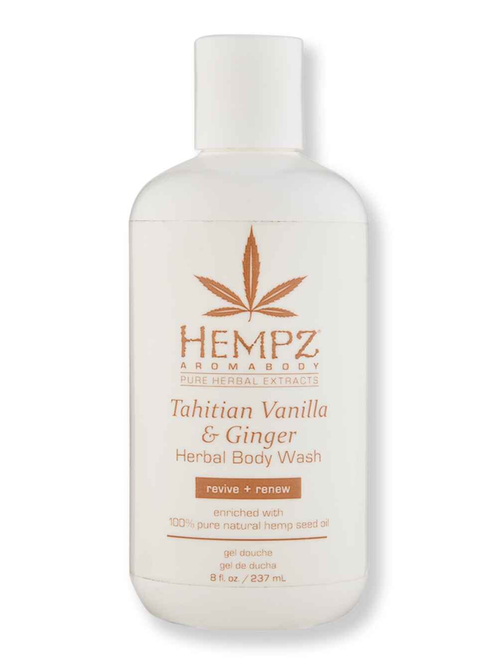 Hempz Hempz Tahitian Vanilla & Ginger Herbal Body Wash 8 oz Shower Gels & Body Washes 