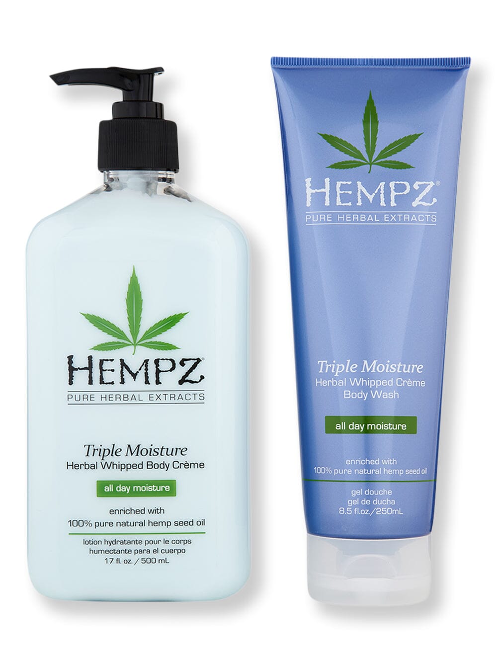 Hempz Hempz Triple Moisture Herbal Whipped Body Creme 17 oz & Herbal Whipped Creme Body Wash 8.5 oz Body Lotions & Oils 