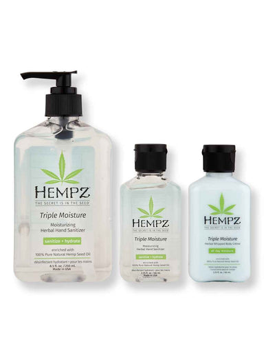 Hempz Hempz Triple Moisture Herbal Whipped Body Creme 2.25 oz & Moisturizing Herbal Hand Sanitizer 2.25 oz & 8 oz Bath & Body Sets 