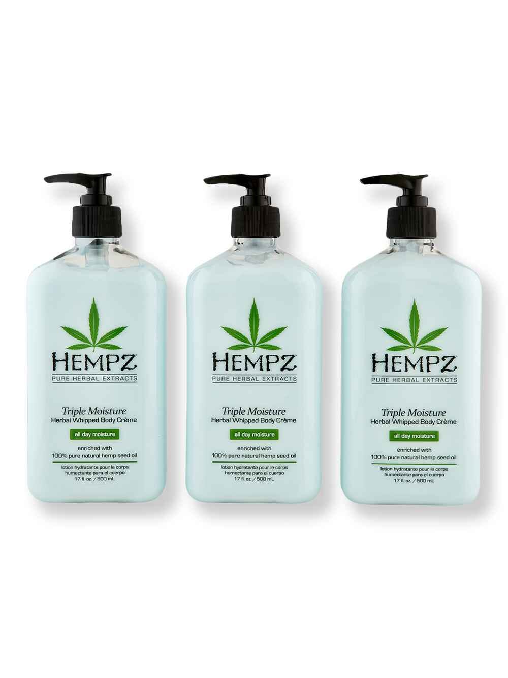 Hempz Hempz Triple Moisture Herbal Whipped Body Creme 3 Ct 17 oz Body Lotions & Oils 