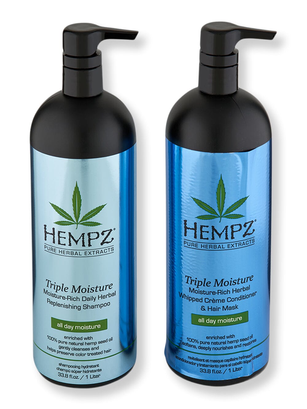 Hempz Hempz Triple Moisture Moisture-Rich Shampoo & Conditioner 1 L Hair Care Value Sets 