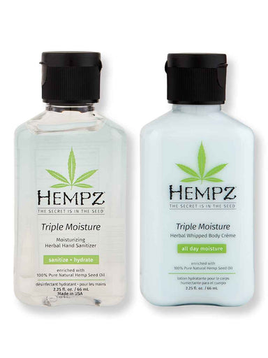 Hempz Hempz Triple Moisture Moisturizing Herbal Hand Sanitizer 2.25oz & Herbal Whipped Body Creme 2.25oz Body Lotions & Oils 