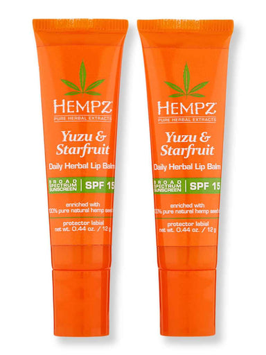 Hempz Hempz Yuzu & Starfruit Daily Herbal Lip Balm SPF 15 2 Ct .44 oz Lip Treatments & Balms 
