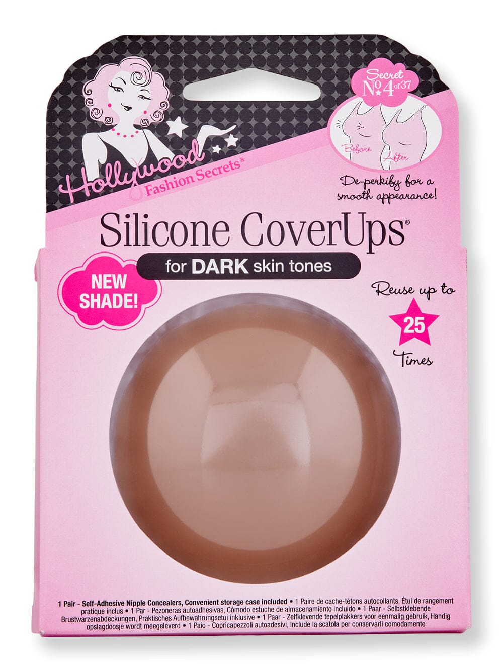 Hollywood Fashion Secrets Hollywood Fashion Secrets Silicone CoverUps Dark Apparel Accessories 1 Pair 