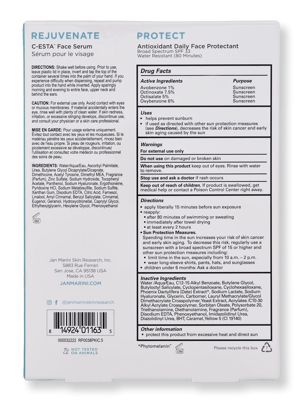 Jan Marini Jan Marini Rejuvenate & Protect SPF 33 Skin Care Kits 